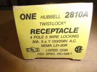 Hubbell 2810A Twist Lock Receptacle Lot of 2  