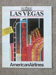 AMERICAN AIRLINES FLY AWAY VACATION Bro. LAS VEGAS 1989  