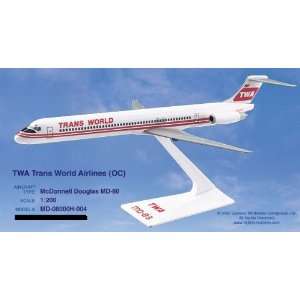  Flight Miniatures TWA (74 95) MD 80 Model Airplane 