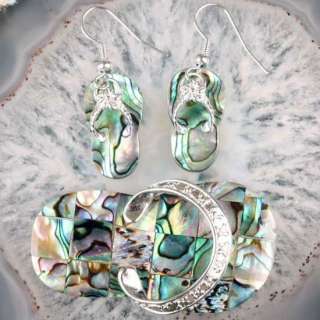 Abalone Mother of Pearl Shell Slipper Shoe Bead Pendant Dangle 