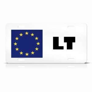 Lithuania Lithuanian European Union Flag Metal License Plate Wall Sign 
