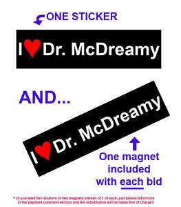 Dr. McDreamy PATRICK DEMPSEY Greys Anatomy ABC sticker  