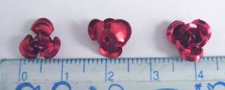 50 Aluminum Rose Flower Beads 8mm Red  