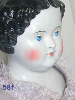   LARGE ANTIQUE CHINA SHOULDER HEAD DOLL WELL DRESSED 30 1860  