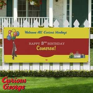  Personalized Birthday Party Banners   Curious George 