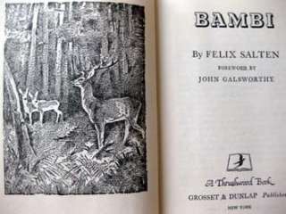 RARE Bambi Felix Salten 1929 Kurt Weise dj Early Print  