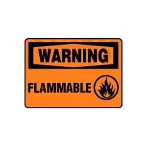  WARNING FLAMMABLE (W/GRAPHIC) Sign   10 x 14 Plastic 