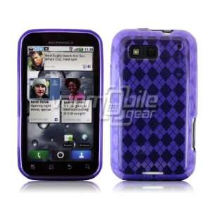 PURPLE ARGYLE TPU DESIGN CASE + LCD SCREEN PROTECTOR + CAR CHARGER for 