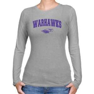 NCAA Wisconsin Whitewater Warhawks Ladies Ash Logo Arch Long Sleeve 