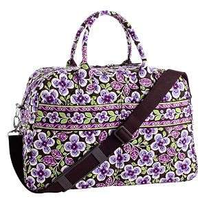 NWT Vera Bradley Weekender Plum Petals Bag Handbag roomy Look@  