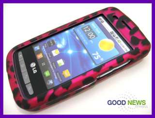 for Verizon LG Vortex VS660   Hot Pink Leopard Rubberized Hard Case 