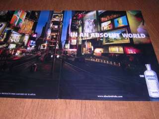 2009 ABSOLUT WORLD VODKA 2 PAGES PRINT AD  