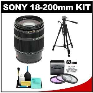  Sony Alpha DT 18 200mm f/3.5 6.3 Zoom Lens with Tripod + 3 