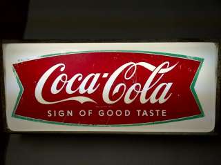 VINTAGE*COCA COLA*COKE*LIGHTED SIGN*FISH TAIL*1960s  