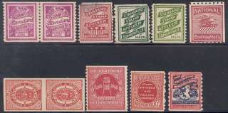1900 1930s TESTING STAMP LOT OF 9 DIFF   RARE LOT  