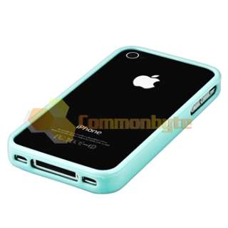 BLUE Bumper Case Cover+Shield for iPhone 4 s 4s 4G Verizon  