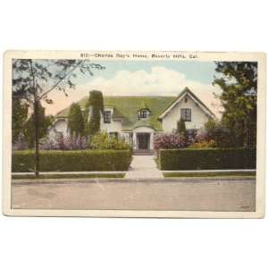 1920s Vintage Postcard Home of Silent Film Star Charles Ray Beverly 