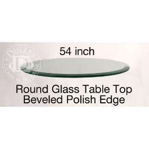  Glass Table Top 54 Round, 1/2 Thick, Beveled Edge 