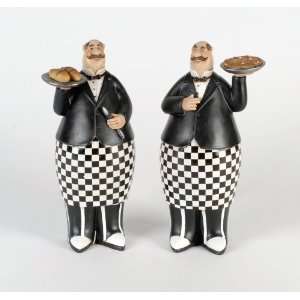 Fat Waiter with Cake and Fat Waiter with Bread Tray  