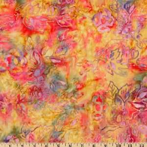  43 Wide Batik Pacific Pleasures Saffron Rose Olive Fabric 