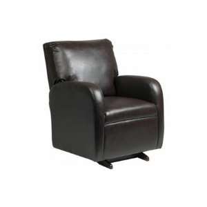  Chocolate Brown Faux Leather Glider Rocker Chair