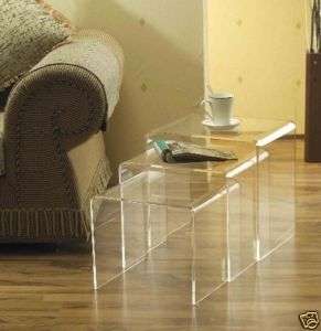 Modern Acrylic Nesting Table Coffee table 3pc end Table  