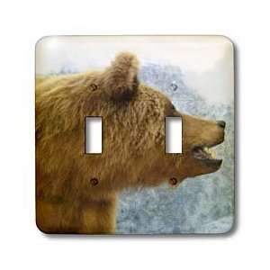Florene Animals   Brown Bear Up Close   Light Switch Covers   double 