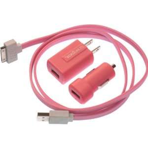  Pink USB Charger Kit for iPod/iPhone and Smartphones 