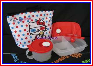 Tupperware Hello Kitty Crystalwave Fashion Lunch Set Bag Red New 