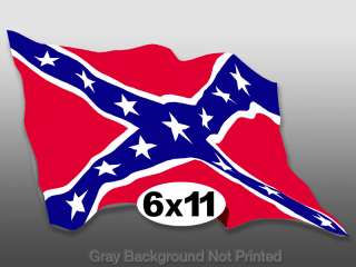 Large Waving Confederate Flag Sticker  decal rebel wave  