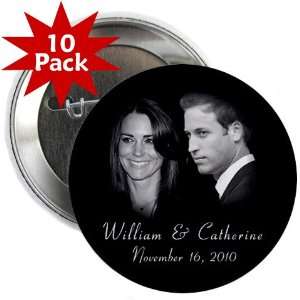Prince William Kate Middleton Royal Engagement 10 Pack of 2.25 Pinback 