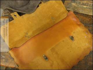 Vtg Rare Rustic Brown Leather Laptop Bag Handmade Floral USA Made 
