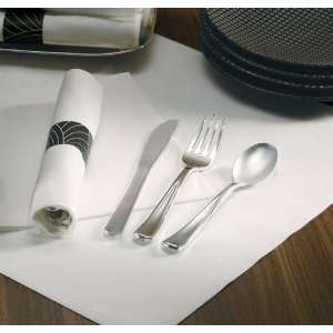  Pre Rolled White Napkins â? Metallic Cutlery â 