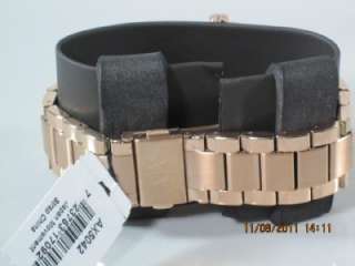 Armani Exchange Watch, Womens Rose Gold Stainless Steel Bracelet 