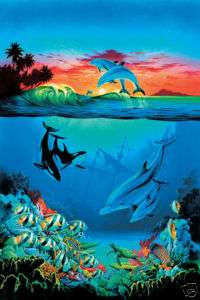 Undersea Dolphins Whales UNDER THE SEA Wallpaper Mural  