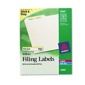 Avery® Self Adhesive Laser/Ink Jet File Folder Labels, Yellow Border 
