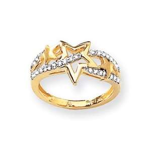  14k Diamond Star Ring Diamond quality AA (I1 clarity, G I 