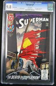 SUPERMAN #75 CGC 9.8 2ND PRINTING DEATH OF SUPERMAN DOOMSDAY  