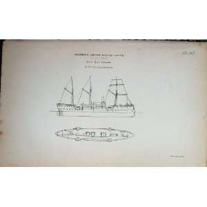  1887 Navy Ship America United States New Gun Vessel WW1 