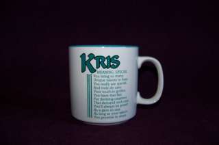 Papel ceramic name mug Kris poem by Marci G EUC  