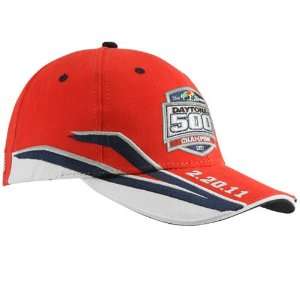  NASCAR 2011 Daytona 500 Champion Red White Adjustable Hat 