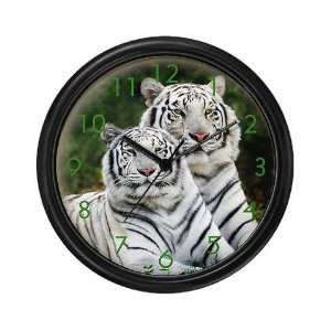  Twin White tigers Animals Wall Clock by 