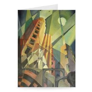 City in Shards of Light (oil on canvas) by   Greeting Card (Pack of 