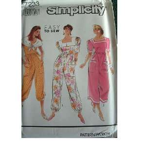 MISSES MISS PETITE JUMPSUIT SIZE 10 12 14 16 18 SIMPLICITY EASY TO SEW 