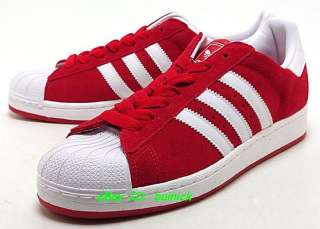 ADIDAS SUPERSTAR II SUEDE Red White nubuck trainers 2011 new UK10 