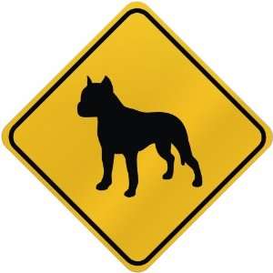  AMERICAN STAFFORDSHIRE TERRIER  CROSSING SIGN DOG