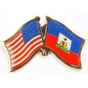 American & Haiti Flags Pin 1