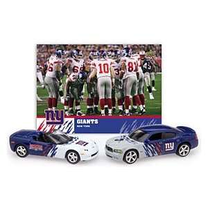 New York Giants 164 Home & Road Charger/Corvette 2 Pack with Card 
