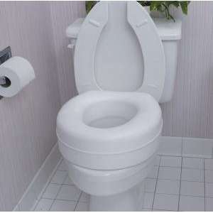  Deluxe Plastic Toilet Seat Riser, White  Bed and Bathroom 