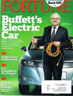 FORTUNE April 2009 Warren Buffett Electric Car Battery  